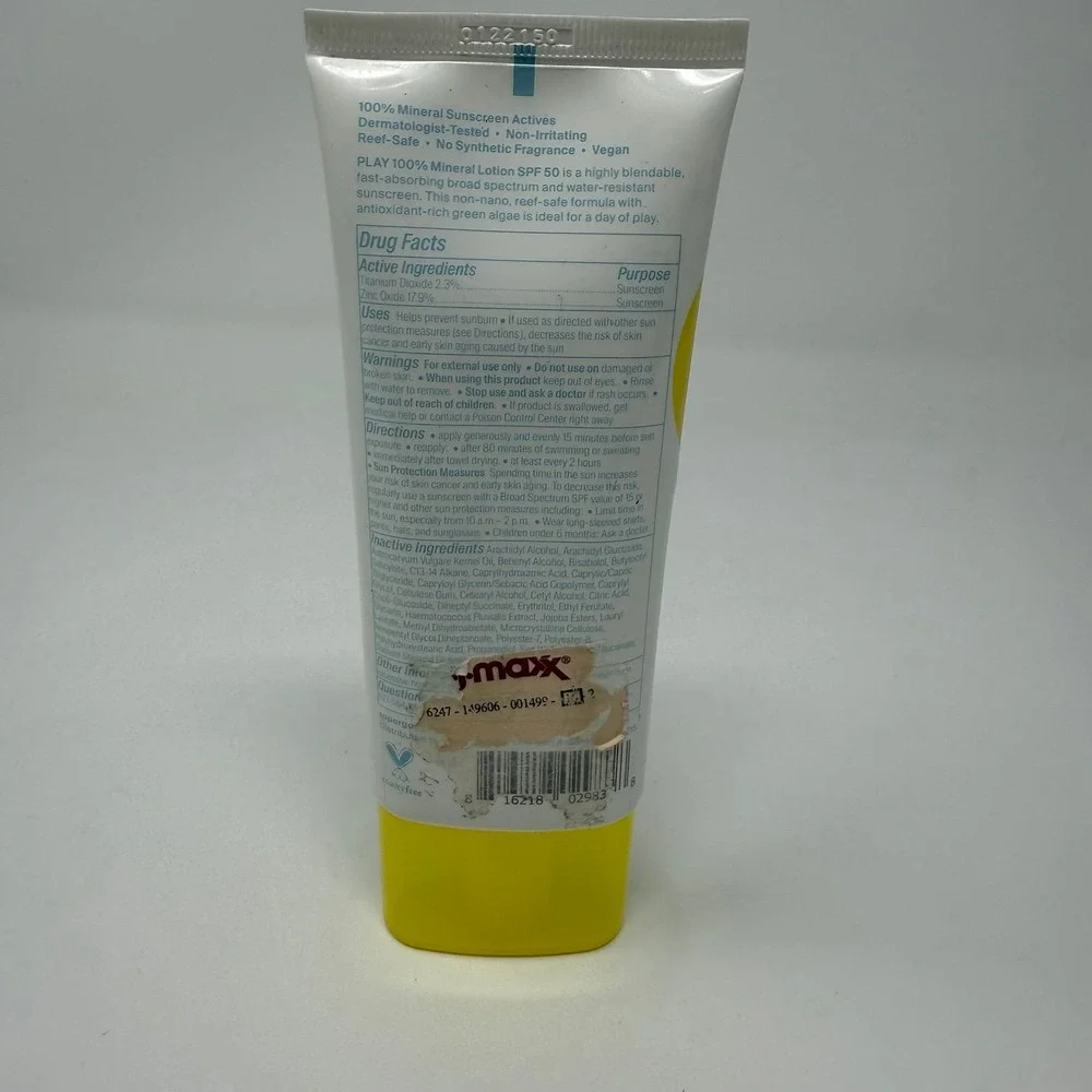 Supergoop!PLAY 100% Mineral Lotion SPF 50 /Green Algae 3.4 oz *NOT SEALED*NO BOX